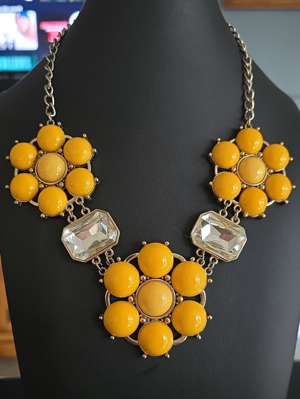 Yellow Floral Statement Necklace - Women Jewelry
